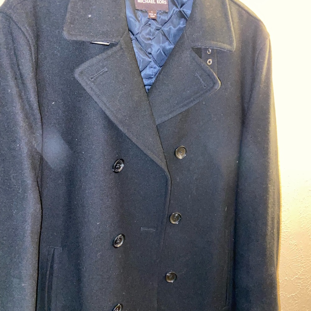 Michael Kors mens black pea coat